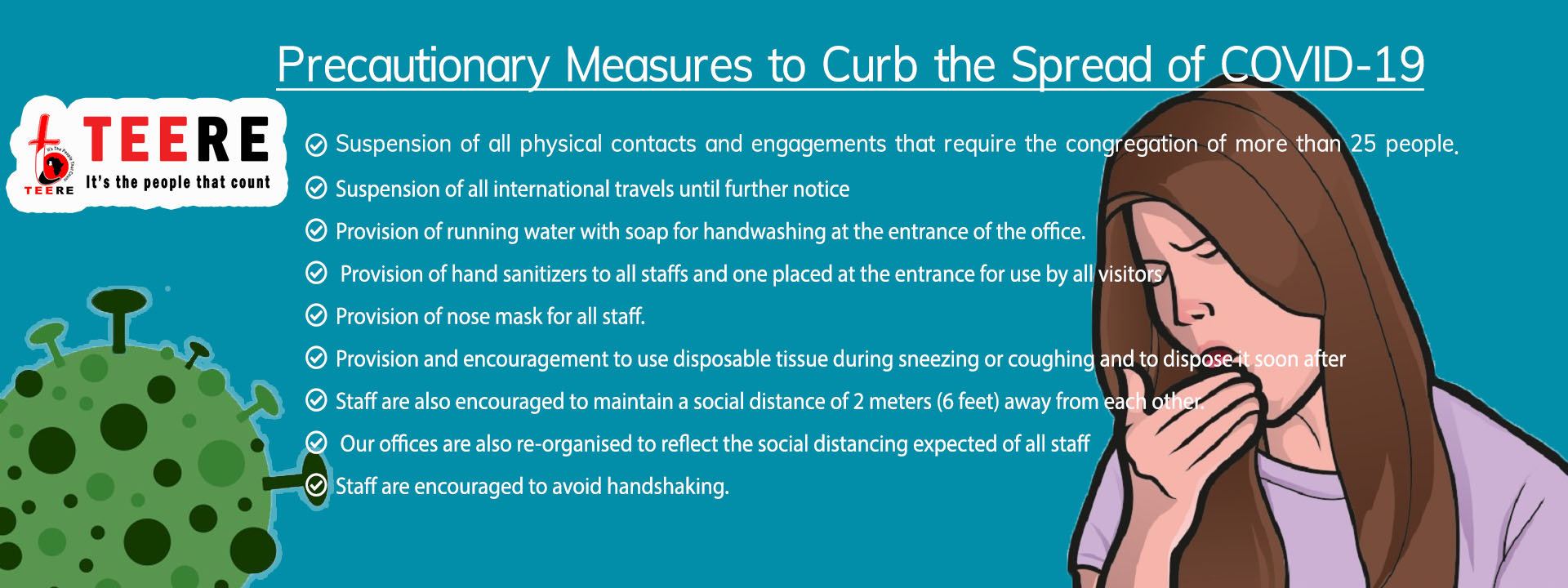 TEERE COVID 19 PRECAUTIONS